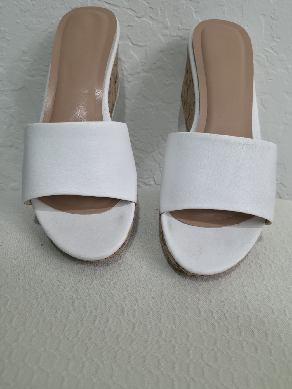 Women’s White Slide Wedge Sandals
